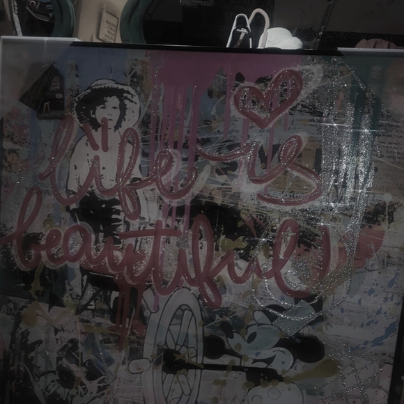 Colorful 'Life is Beautiful' Art Canvas - Picture 4 of 4